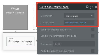 Bubble no code Udemy clone tutorial sending data between pages