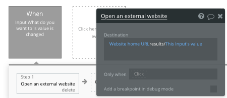 Configuring a dynamic Udemy page URL using Bubble’s visual programming editor