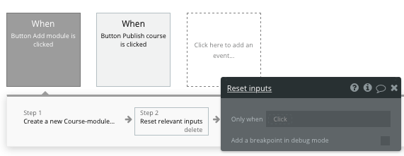 Resetting no-code input fields in Bubble’s Udemy clone app