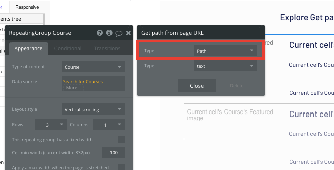 Using Bubble’s visual programming editor to fetch data from a dynamic URL 