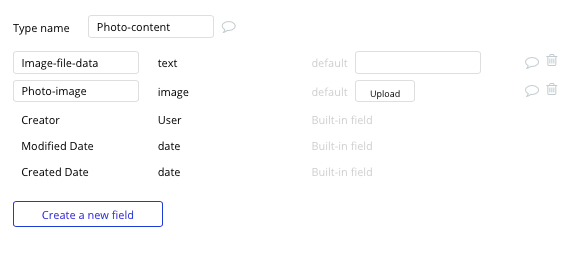 Bubble no code Unsplash clone tutorial with photo-content data type and fields