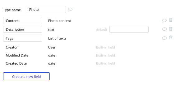 Bubble no code Unsplash clone tutorial with photo data type and fields