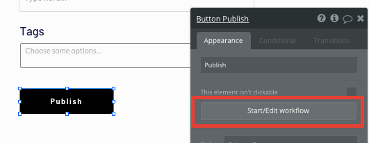 Triggering a new workflow in Bubble’s no-code editor