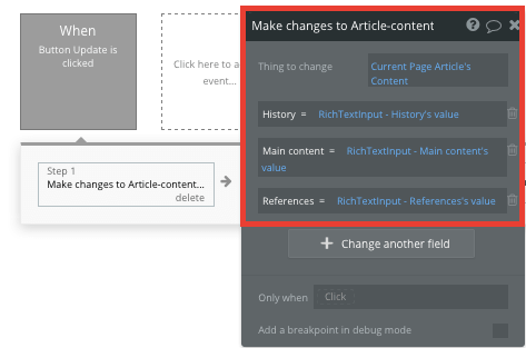 Configuring the content of a Wikipedia article using Bubble’s no-code development tool