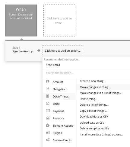 Updating a user account details in a no-code Wikipedia clone