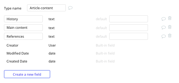 Bubble no code Wikipedia clone tutorial with article content data type and fields