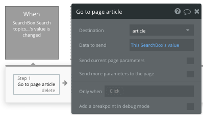 Bubble no code Wikipedia tutorial sending data between pages