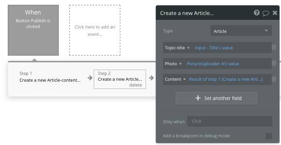 Publishing a new article to a no-code version of Wikipedia