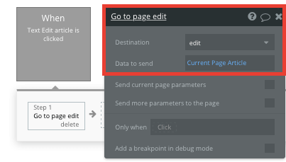 Sending dynamic data between pages in a no-code Wikipedia app
