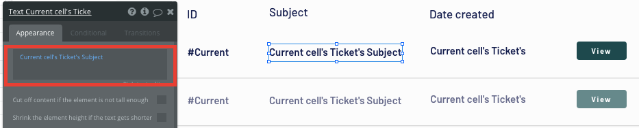 Using Bubble’s no code editor to display a list of dynamic support tickets