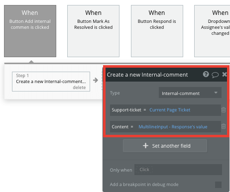 Creating a Zendesk support ticket comment in Bubble