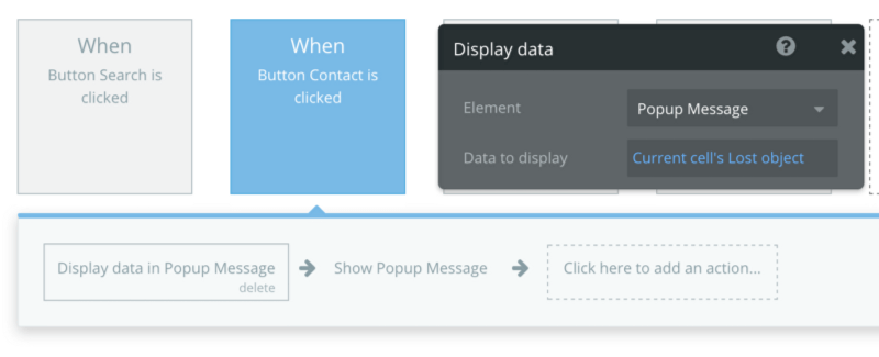 Popup message workflow settings.