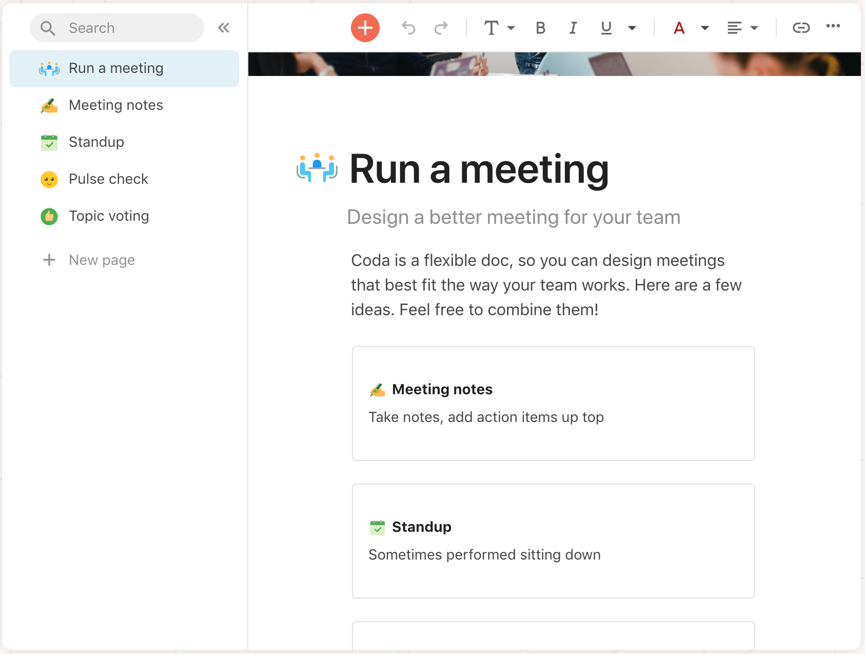 Coda Bubble Review Document Creation No-Code Tool - run a meeting