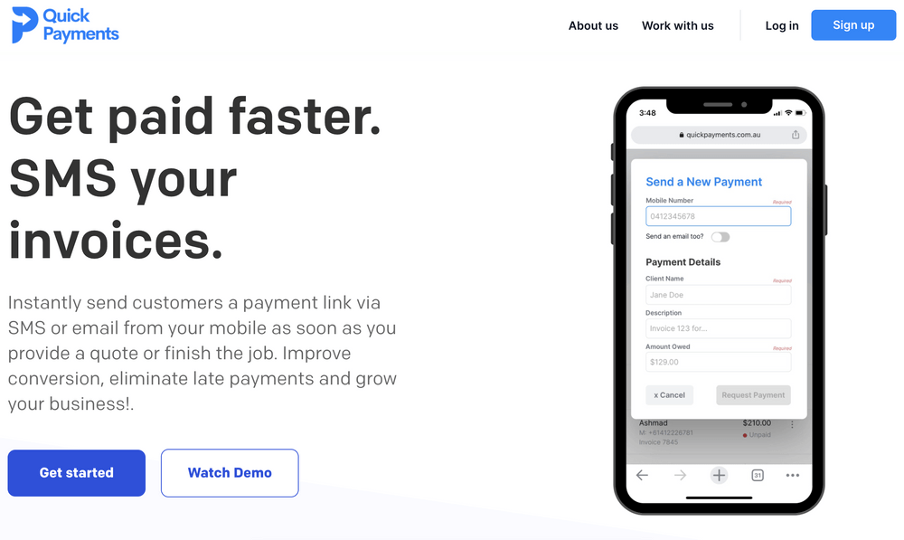 Quick Payments app.