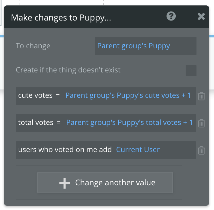 Make changes to puppy list settings.