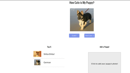 Final How Cute if My Puppy app with voting, top 5, and image uploads.