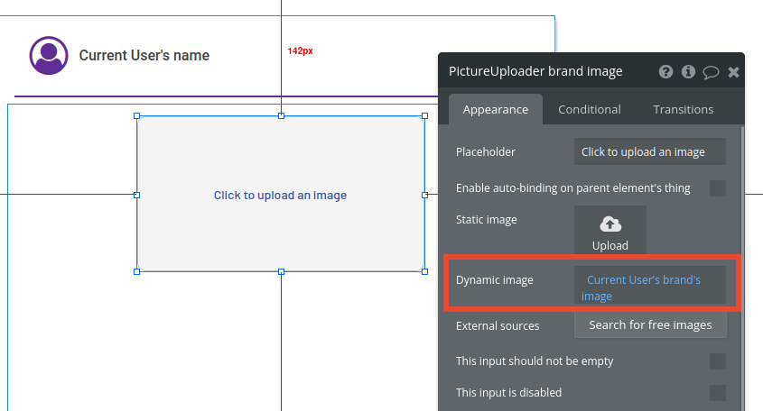 Adding an image upload feature in Bubble editor.