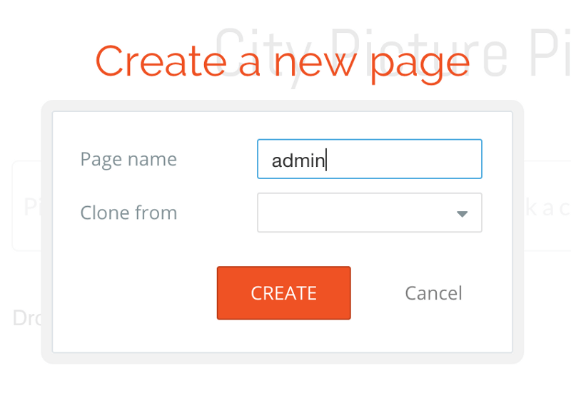 Create a new page feature in Bubble creator. Page name input.