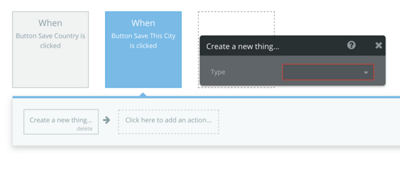 Workflow defining what to do when the save button is clicked.