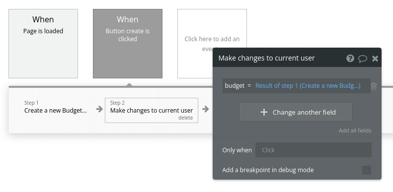 User changes workflow settings in Bubble editor.