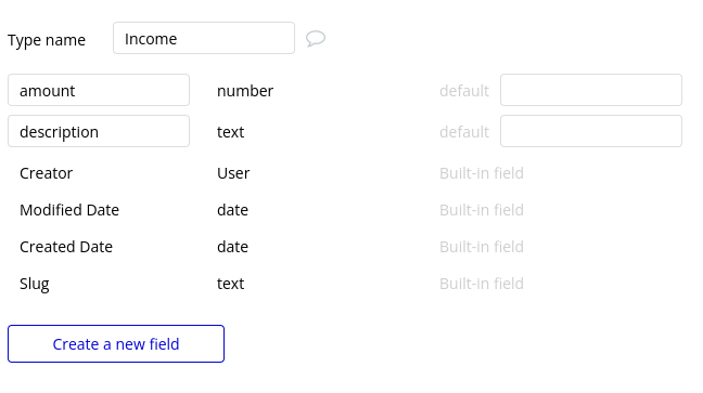 Data type settings for income.