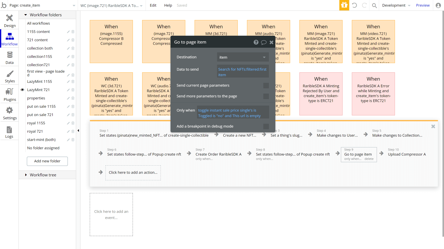 Bubble No Code NFT marketplace Opensea clone tutorial - forward user.