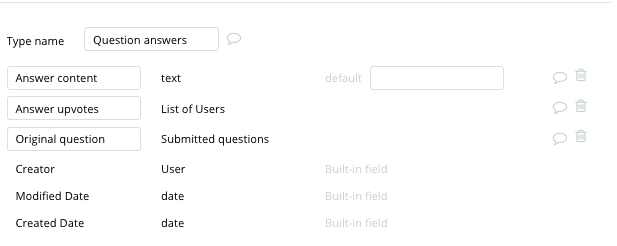 Stack Overflow Bubble Clone Data Types Walkthrough - answers fields.