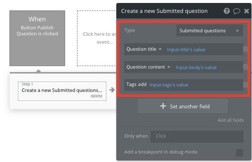 Stack Overflow Bubble No Code Tutorial - new question workflow.