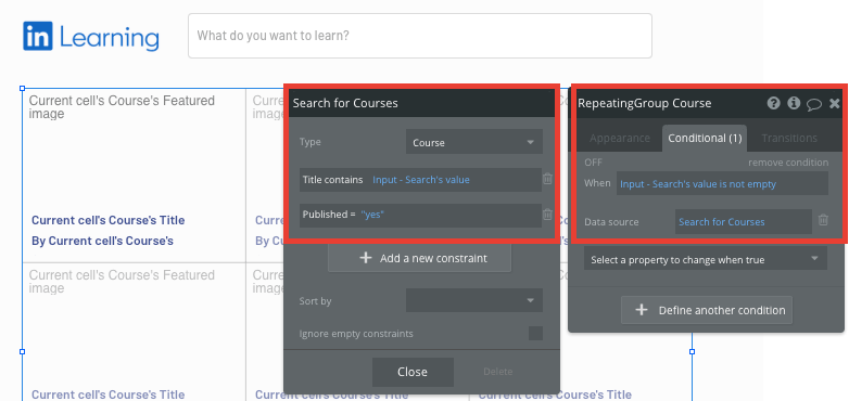 LinkedIn Learning course search function