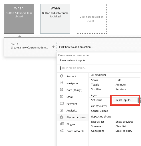 Resetting Bubble’s no-code input fields