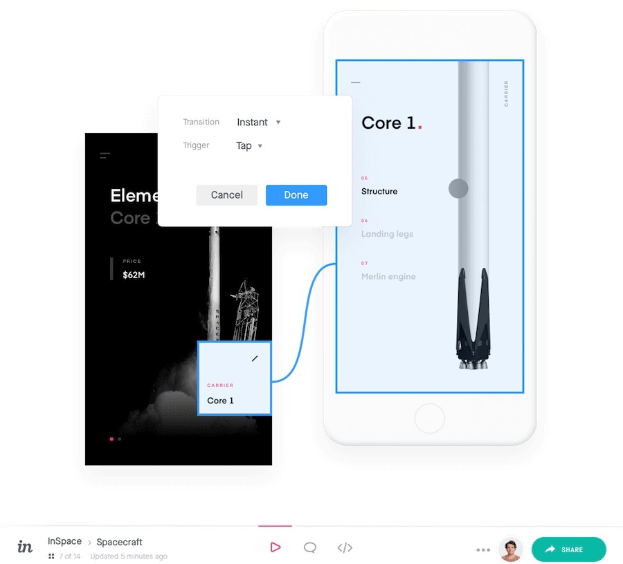 InVision prototyping.