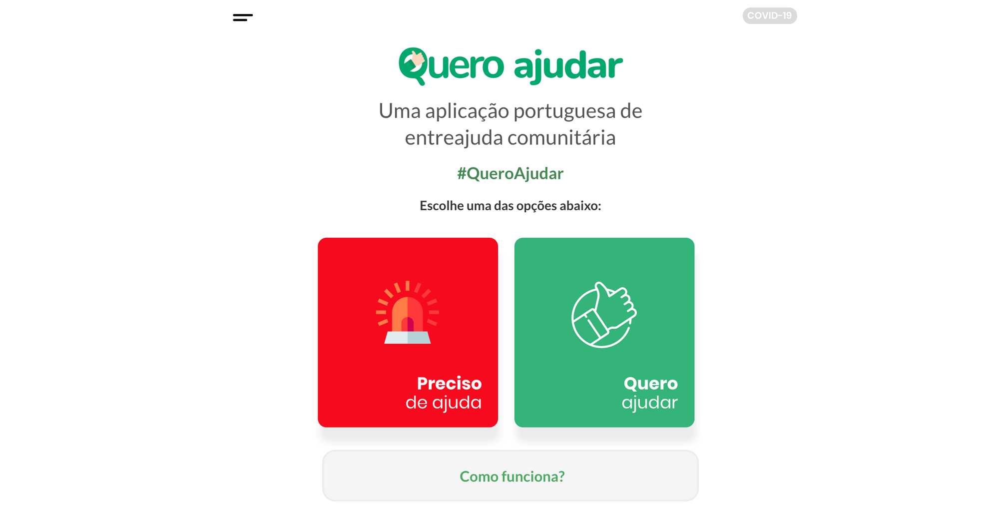 Bubble QueroAjudar Coronavirus Volunteer App