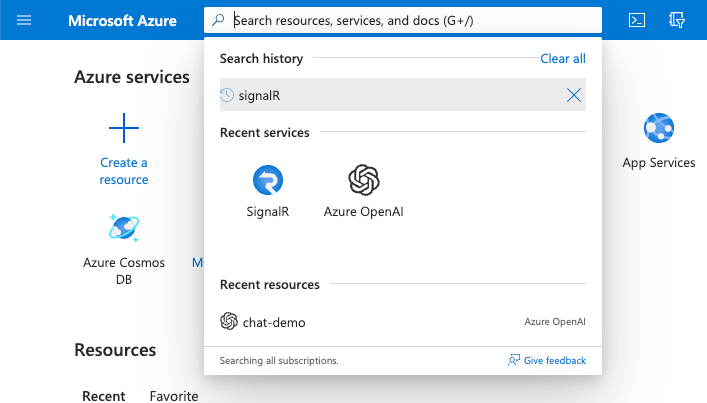 The search resources box
