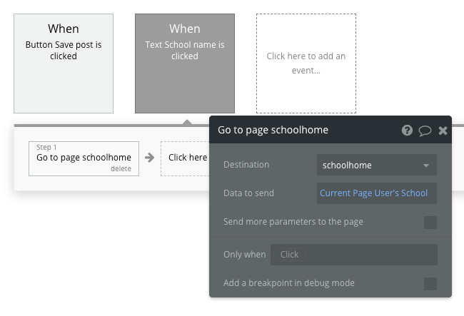 Bubble No Code Group Page Send Data Workflow