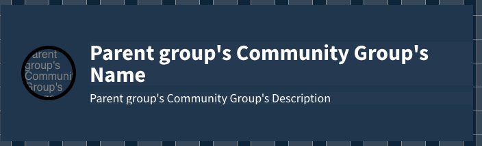 Group element with two text elements and in image