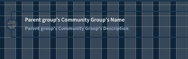 Repeating group on “groups” page with two text elements and an image