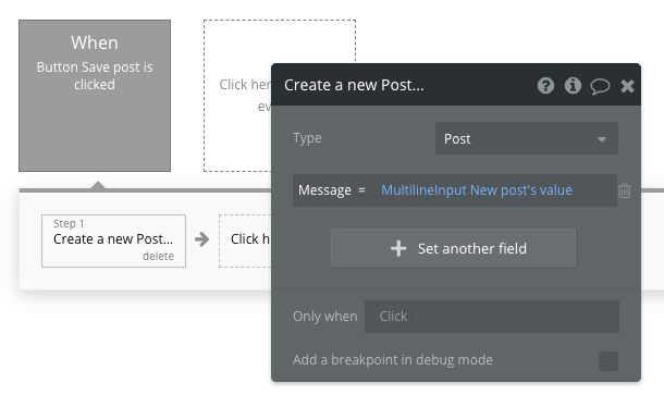 Bubble No Code Social Media Clone Post Workflow