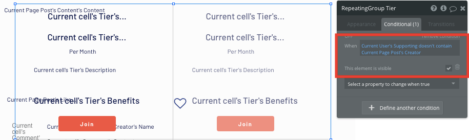 Bubble No Code Patreon Clone Subscriber Only Tutorial - make element visible.