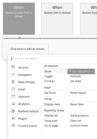 Bubble No Code Reddit Clone Create a Post Workflow Backend Logic