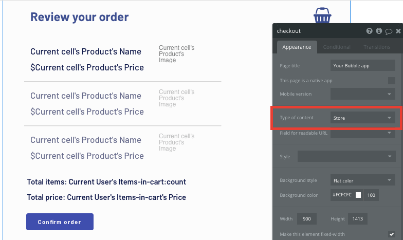 Configuring the page type of a no-code Shopify checkout