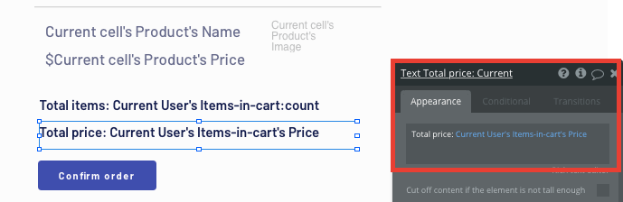 Shopify clone app checkout total price