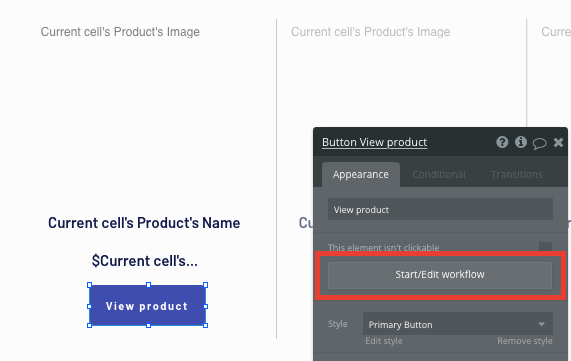 Triggering a no-code workflow to view a Shopify clone product