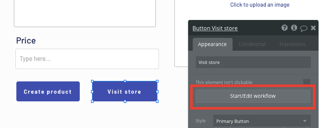 Triggering a no-code workflow to visit a Shopify store page