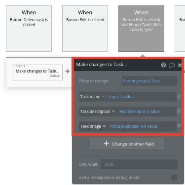 Task Popup Template for Bubble No Code Trello Clone