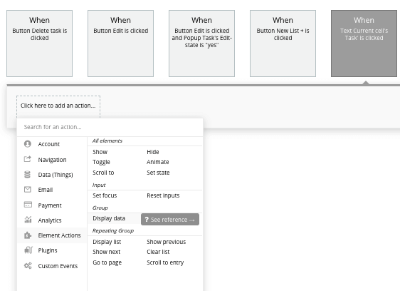 Workflow for Bubble No Code Trello Clone Tutorial