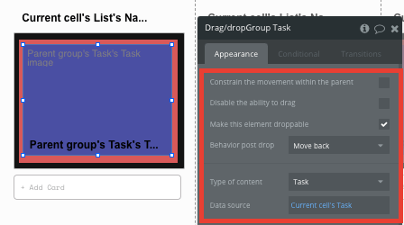 Trello Like Drag and Drop Cards for Project Management Software