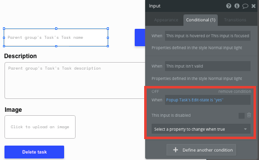 Task Popup Conditional Tutorial for Bubble No Code Trello Clone