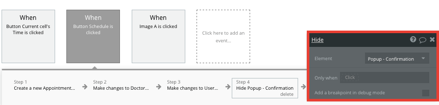 Displaying popup elements in Bubble’s no-code development platform