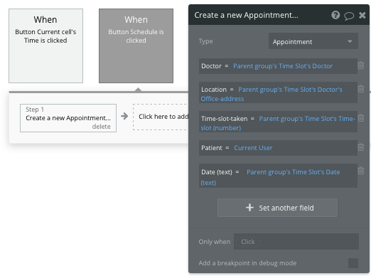 Bubble no code Zocdoc clone tutorial appointment booking configurations