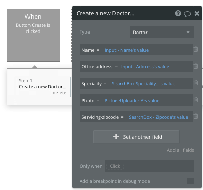 Creating a doctor in a Zocdoc clone using Bubble’s no-code development tool